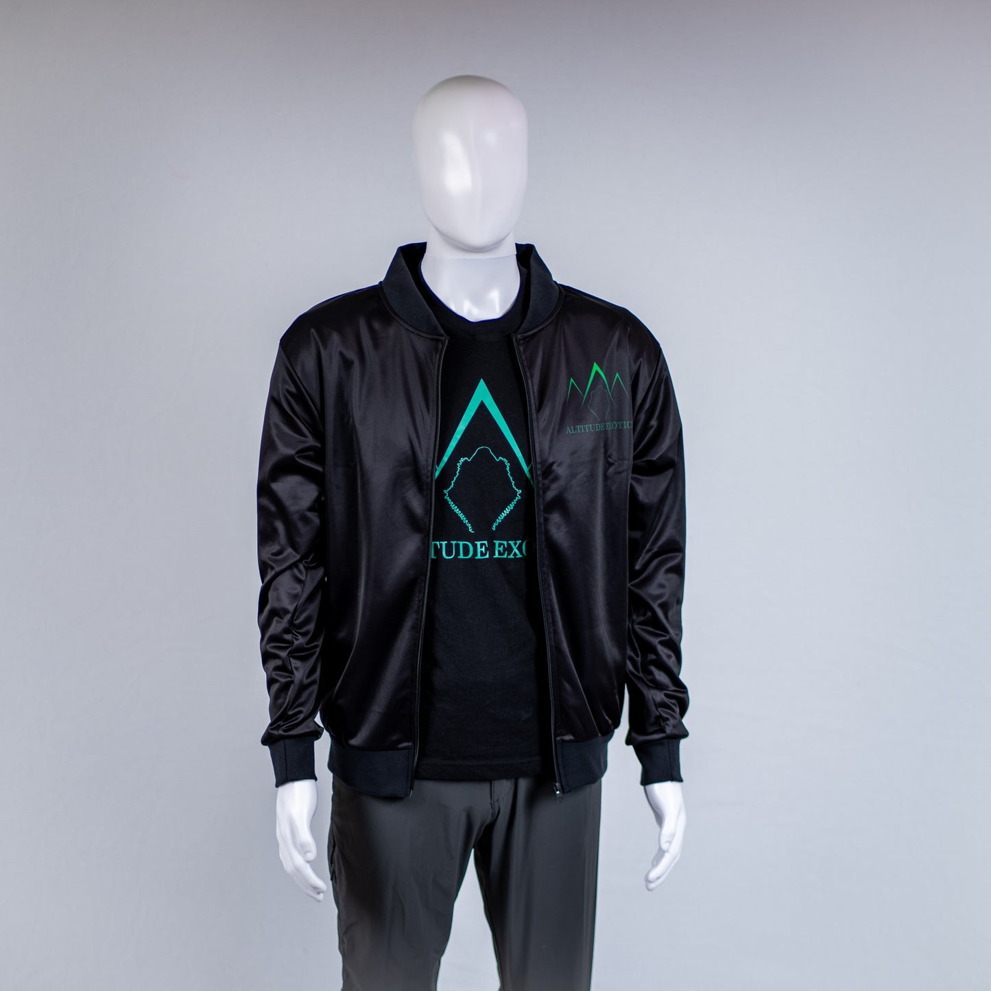 Altitude Exotics All-Over Logo Print Lightweight Bomber Jacket