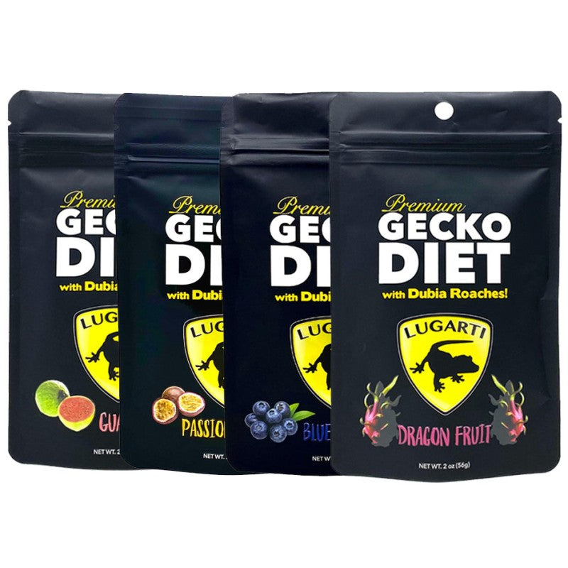 LUGARTI PREMIUM GECKO DIET - 4 FLAVOR SAMPLE PACK – Free Gecko Giveaways